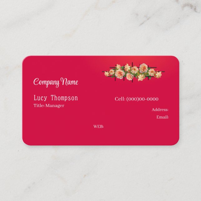 MODELE DE CARTES DE VISITE FLORALES (Devant)