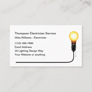 Modèle de cartes de visite modifiables d'électrici
