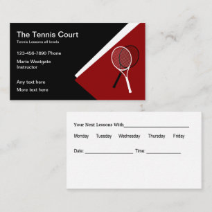 Modèle de Cartes de Visite pour Cours de Tennis