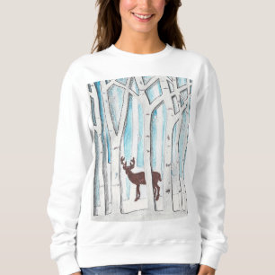 Modèle de cerf d'hiver sur un sweat à capuche