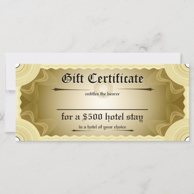 Modèle de certificat cadeau (Devant)