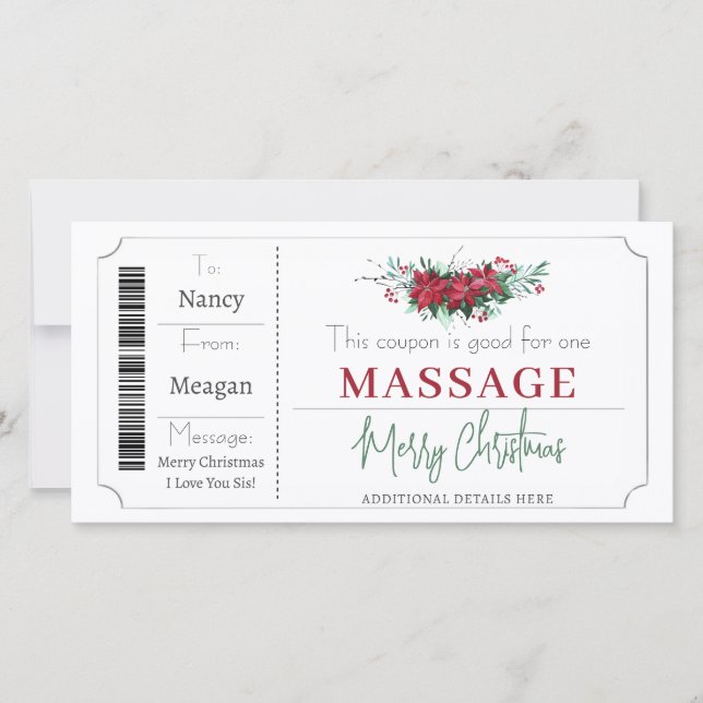 Modèle de certificat cadeau de bon de Noël  (Devant)