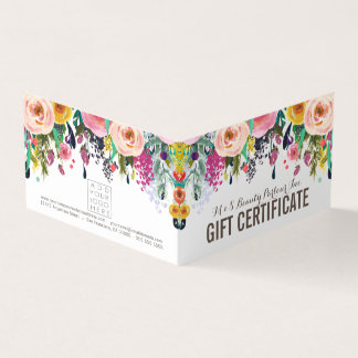 Modèle de certificat cadeau de magasin floral pein