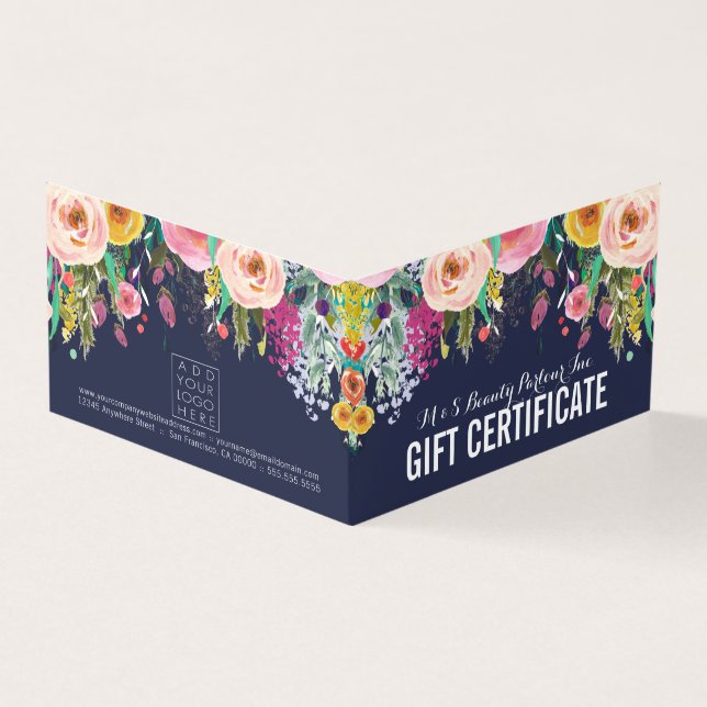 Modèle de certificat cadeau de magasin floral pein (Outside)