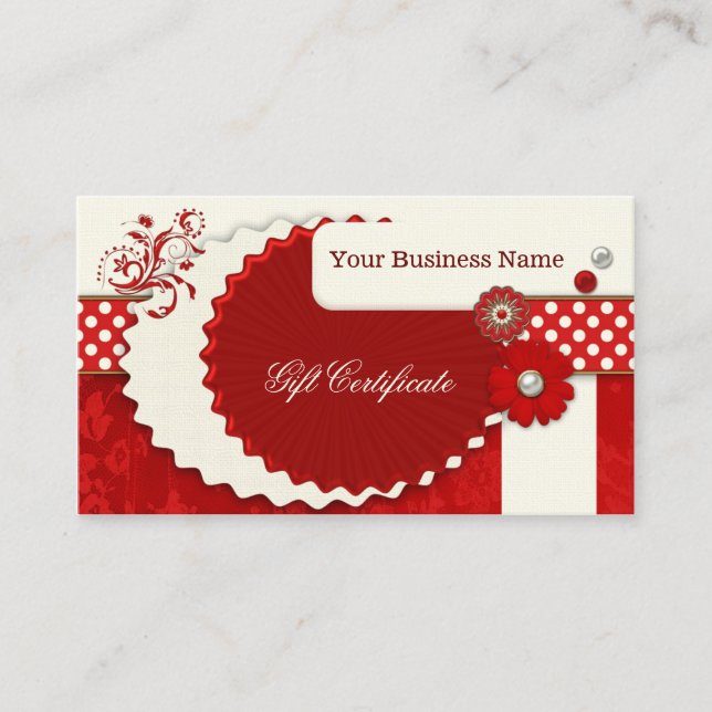 Modèle de certificat cadeau de Noël rouge festif (Devant)