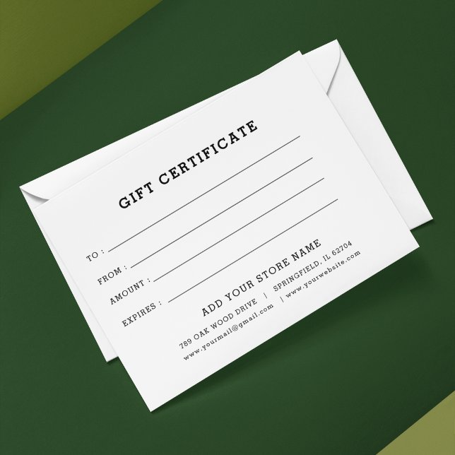 Modèle de certificat cadeau d'entreprise avec logo ( Business Gift Certificate With Logo)