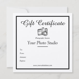 Modèle de certificat-cadeau Kraft Paper Photograph
