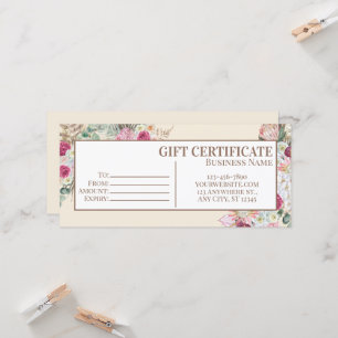 Modèle de certificat-cadeau modifiable, cadeau imp