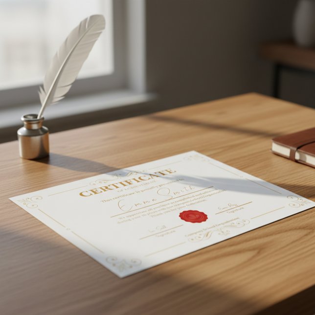 Modèle de certificat de réussite en or élégant (Créateur téléchargé)
