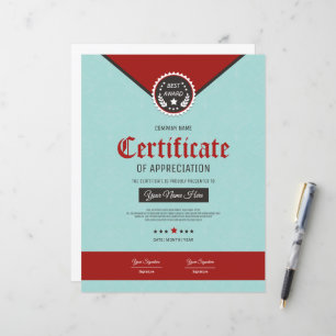 Modèle de certificat minimal - élégant et simple