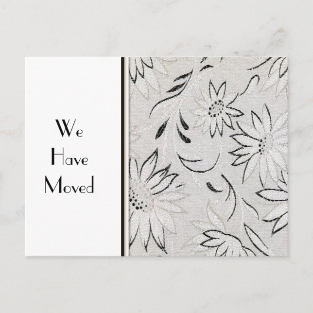 Modèle de changement d'adresse élégant noir et bla (Devant)