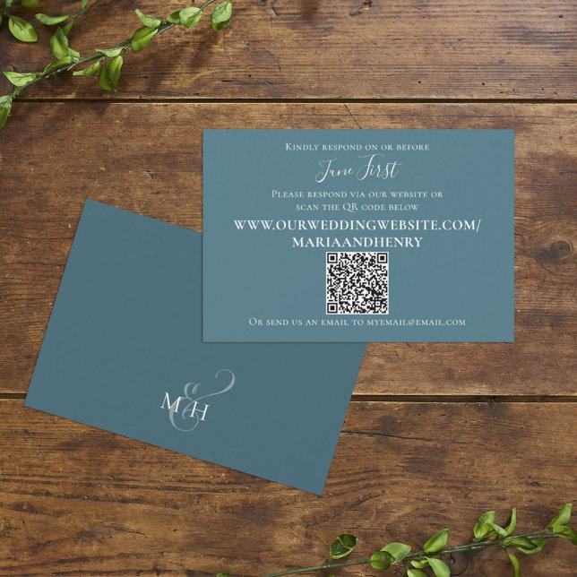 Modèle de code QR de réponse d'invité bleu simple (Créateur téléchargé)