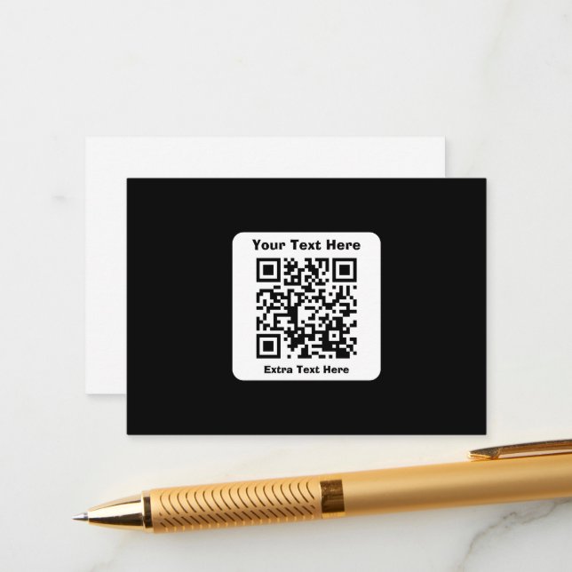 Modèle de code QR numérisable avec texte modifiabl (Devant/Arrière en situation)