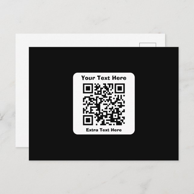 Modèle de code QR numérisable avec texte modifiabl (Devant / Derrière)