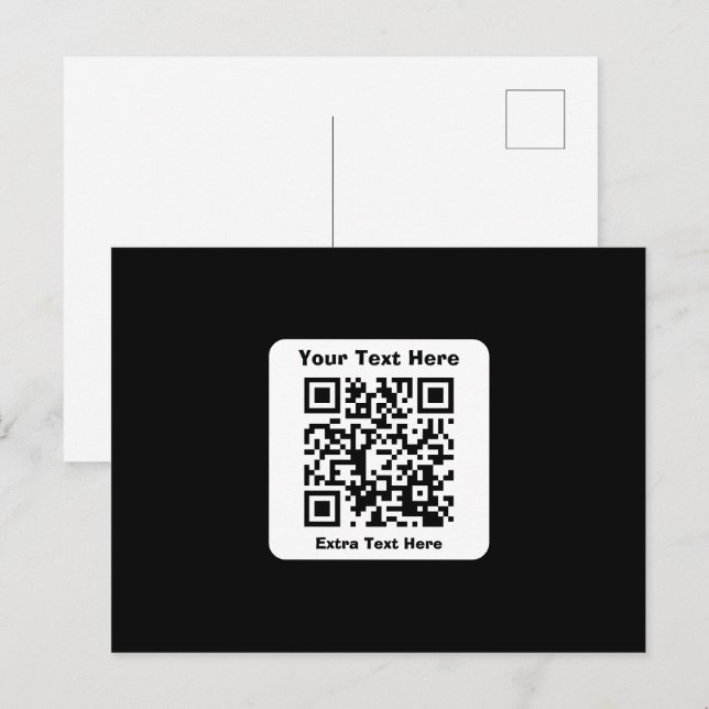 Modèle de code QR scannable avec texte modifiable (Devant / Derrière)