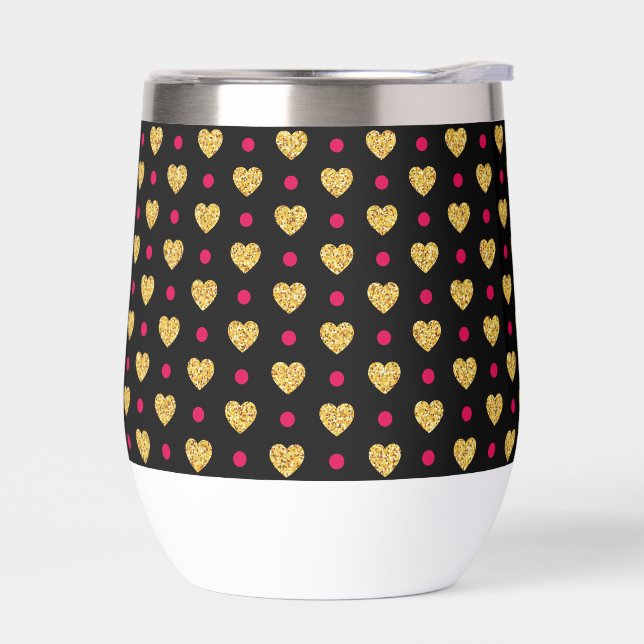 Modèle de coeurs dorés de la Saint-Valentin-23655 (Gauche)