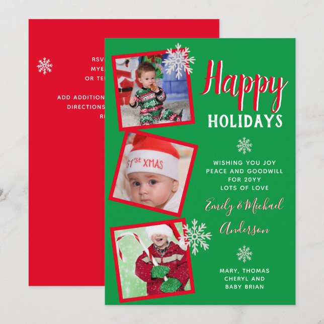 Modèle de collage de photos de Noël Invitation sal (Devant / Derrière)