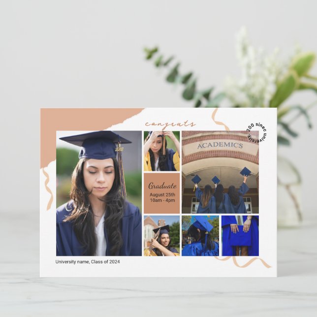 Modèle de collage photo pour annonce de remise de  (Debout devant)