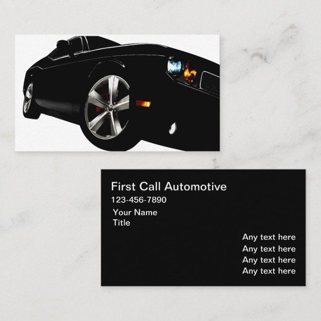Modèle de conception de cartes de visite automobil (Devant / Derrière)