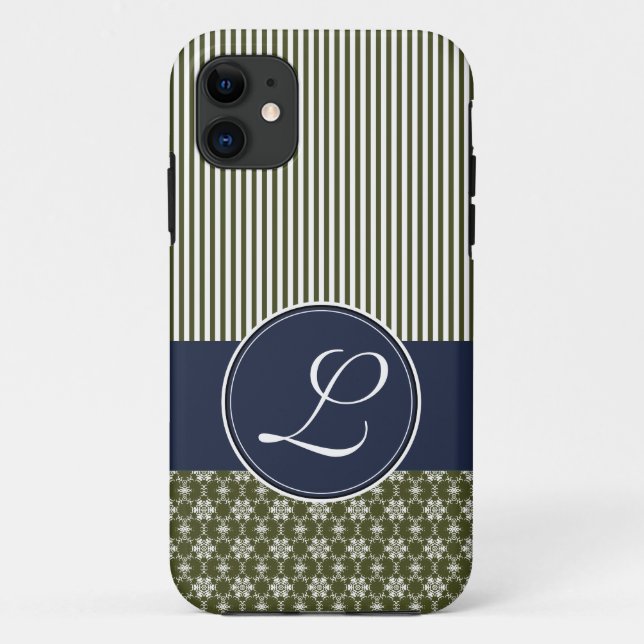 Modèle de coque iPhone 5 Barely There Navy & Olive (Dos)