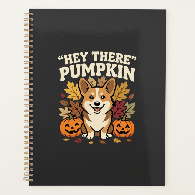 Modèle de Corgi Halloween Hey There Pumpkin (Devant)
