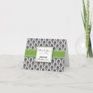 Modèle de Damas Carte de remerciements personnalis