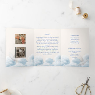 Modèle de dépliant funéraire trifold Memorial