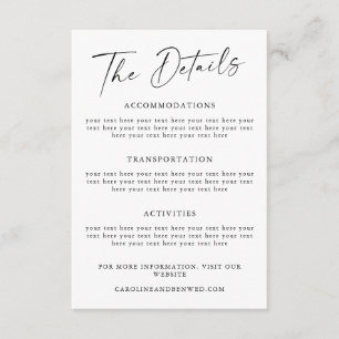 Modèle de détails de mariage à typographie script