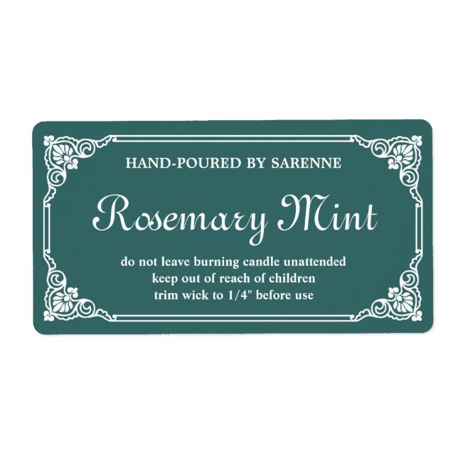 Modèle de Étiquette de bougie frontalière français (Devant)