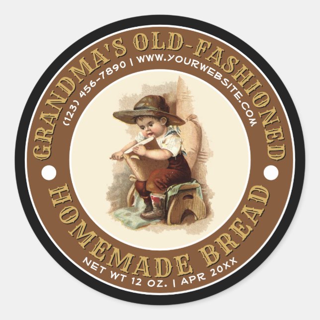 Modèle de Étiquette de pain fait maison (Devant)