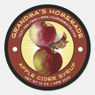 Modèle de Étiquette de sirop de cidre de pomme mai