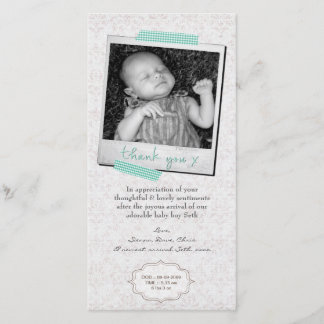Modèle de faire-part de bébé de note de Merci