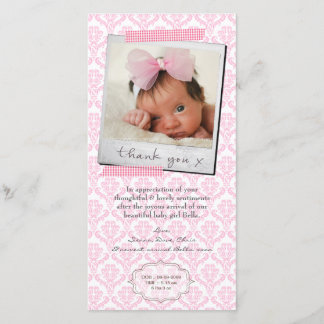 Modèle de faire-part de bébé de note de Merci