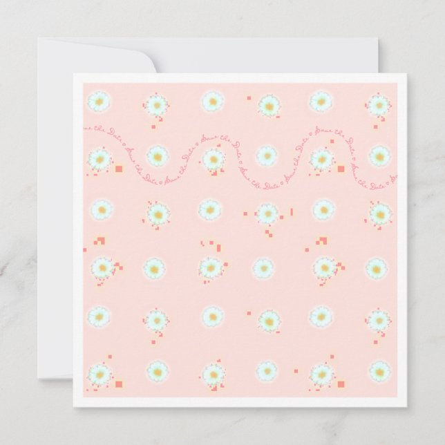 Modèle de faire-part de daisies avec bordure (Devant)