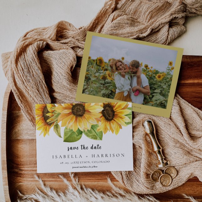 Modèle de faire-part de date de EMELIA Sunflower (Créateur téléchargé)