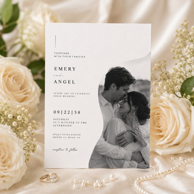 Modèle de faire-part de mariage avec photo moderne (Créateur téléchargé)