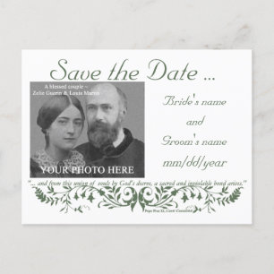 Modèle de faire-part de mariage catholique "Save t