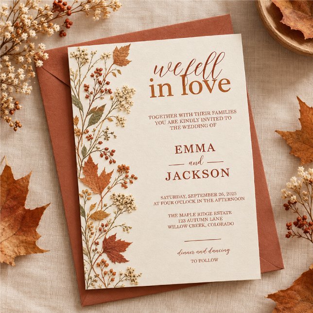 Modèle de faire-part de mariage d'automne modifiab (Créateur téléchargé)