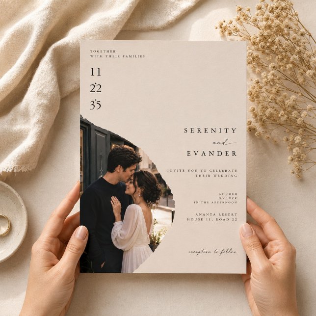Modèle de faire-part de mariage élégant et neutre  (Créateur téléchargé)