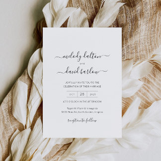 Modèle de faire-part de mariage élégant minimalist