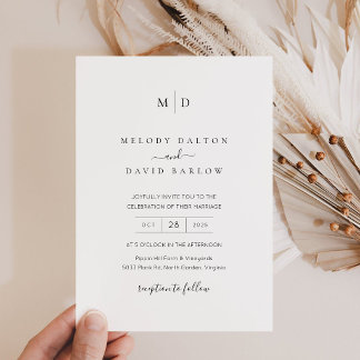 Modèle de faire-part de mariage élégant minimalist
