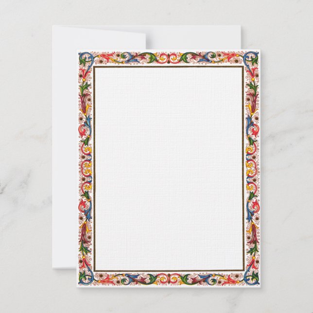 Modèle de faire-part de mariage floral italien ant (Devant)