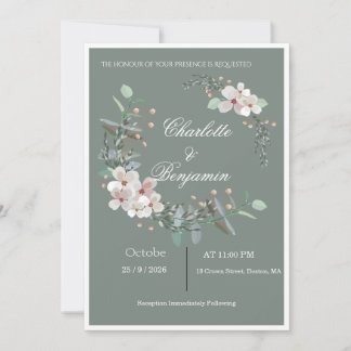 Modèle de faire-part de mariage minimaliste modern