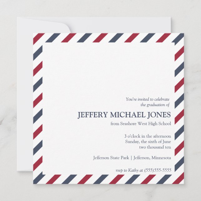 Modèle de Faire-part d'obtention de diplômes par r (Devant)