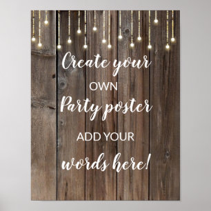 modèle de feux de bois Faites votre propre affiche