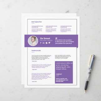 Modèle de fiche unique de conférencier professionn