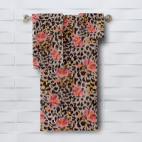 Modèle de fleurs de Poster de animal léopard