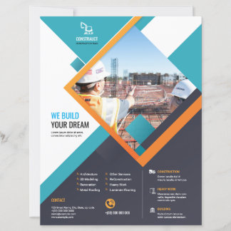 Modèle de flyer de construction professionnelle