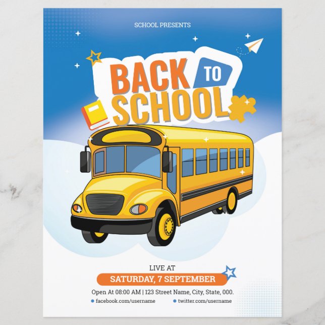 Modèle de flyer de rentrée scolaire (Devant)