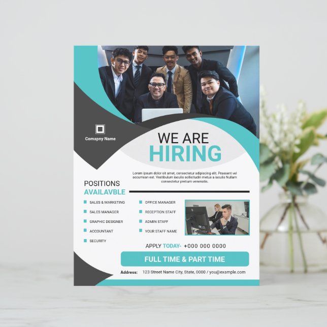 Modèle de flyer d'offre d'emploi (Debout devant)